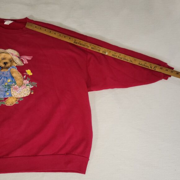 Vintage Jerzees Sweatshirt Womens Size 22F Purple Bear Garden Grunge Y2k Retro - Picture 9 of 16